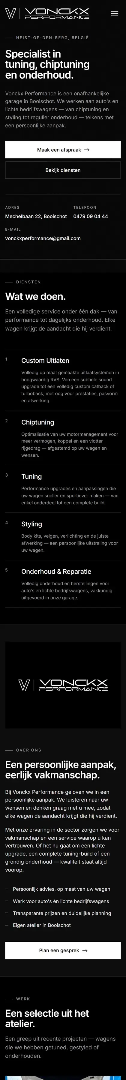 Vonckx Performance on a phone